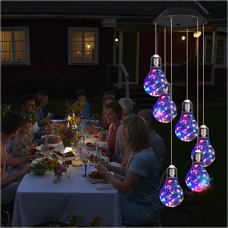 🎁TikTok Last Day Sale - 70% OFF🎉Colorful LED Solar-Powered Light Bulb Wind Chimes
