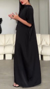 Women's Round Neck Solid Color Loose Dress+shawl Two-piece Set