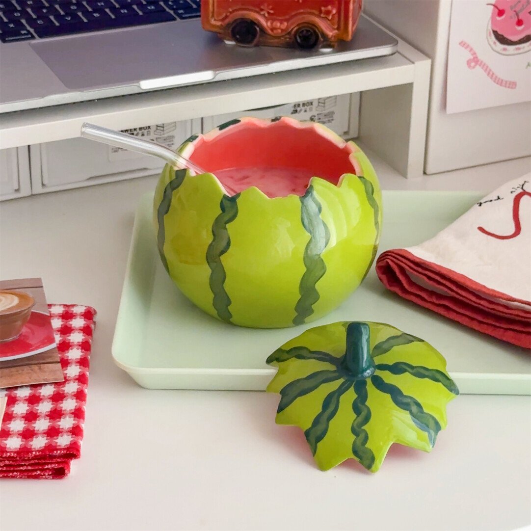 Handcrafted Ceramic Watermelon Bowl – Stylish, Versatile & Fun Design