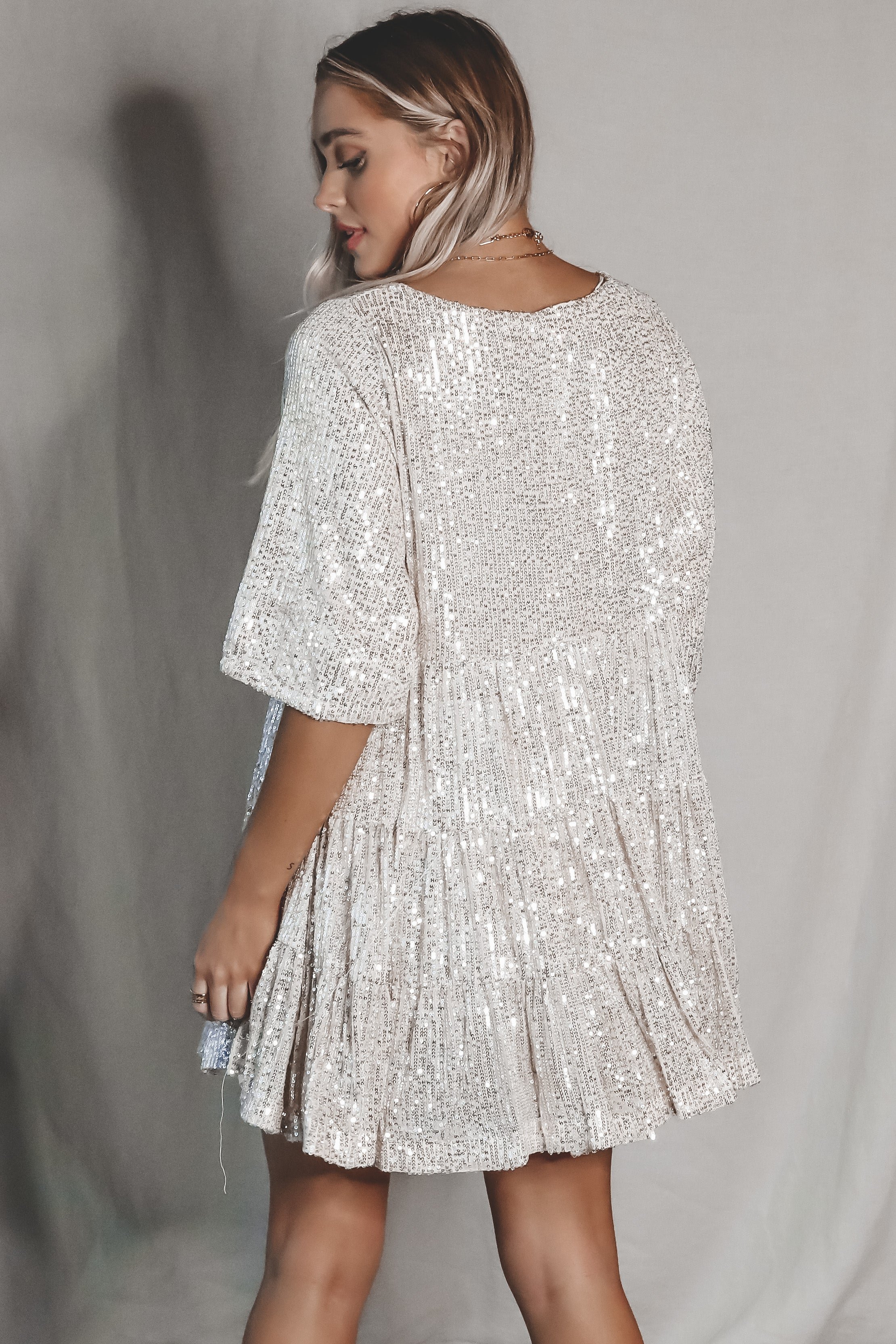 🔥Last Day Sale - 50% OFF✨Sequin Baby Doll Dress