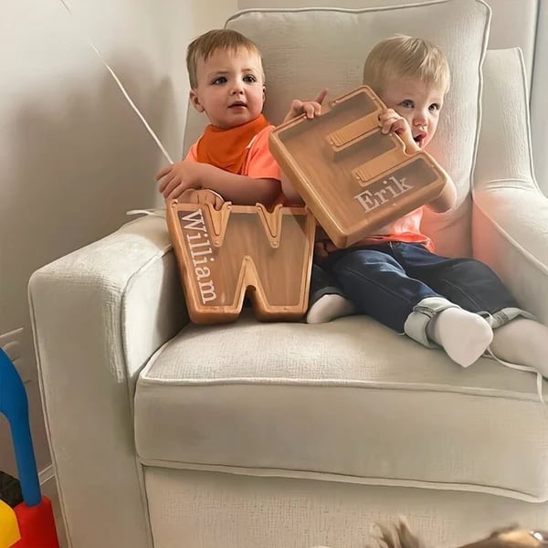 (🔥Last Day Promotion- SAVE 70% OFF)Large Personalized Wooden Alphabet Piggy Bank-Buy 2 Get VIP Shipping
