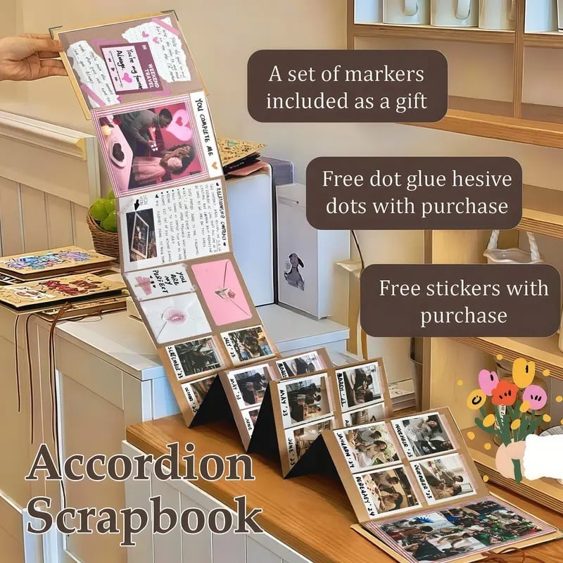 🎁TikTok Last Day Sale - 70% OFF🎉The Memory Keeper: 99+ Inch Accordion Scrapbook Album📚