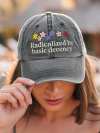 Unisex washed Radicalized by Basic Decency printed hat