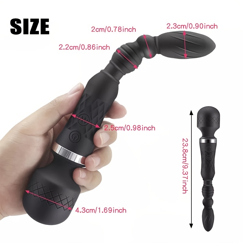 SHEMESIX - Powerful Dildo Vibrator Female AV Wand Stimulating Clitoris G-Spot Anal Plug Bead Dual Motor