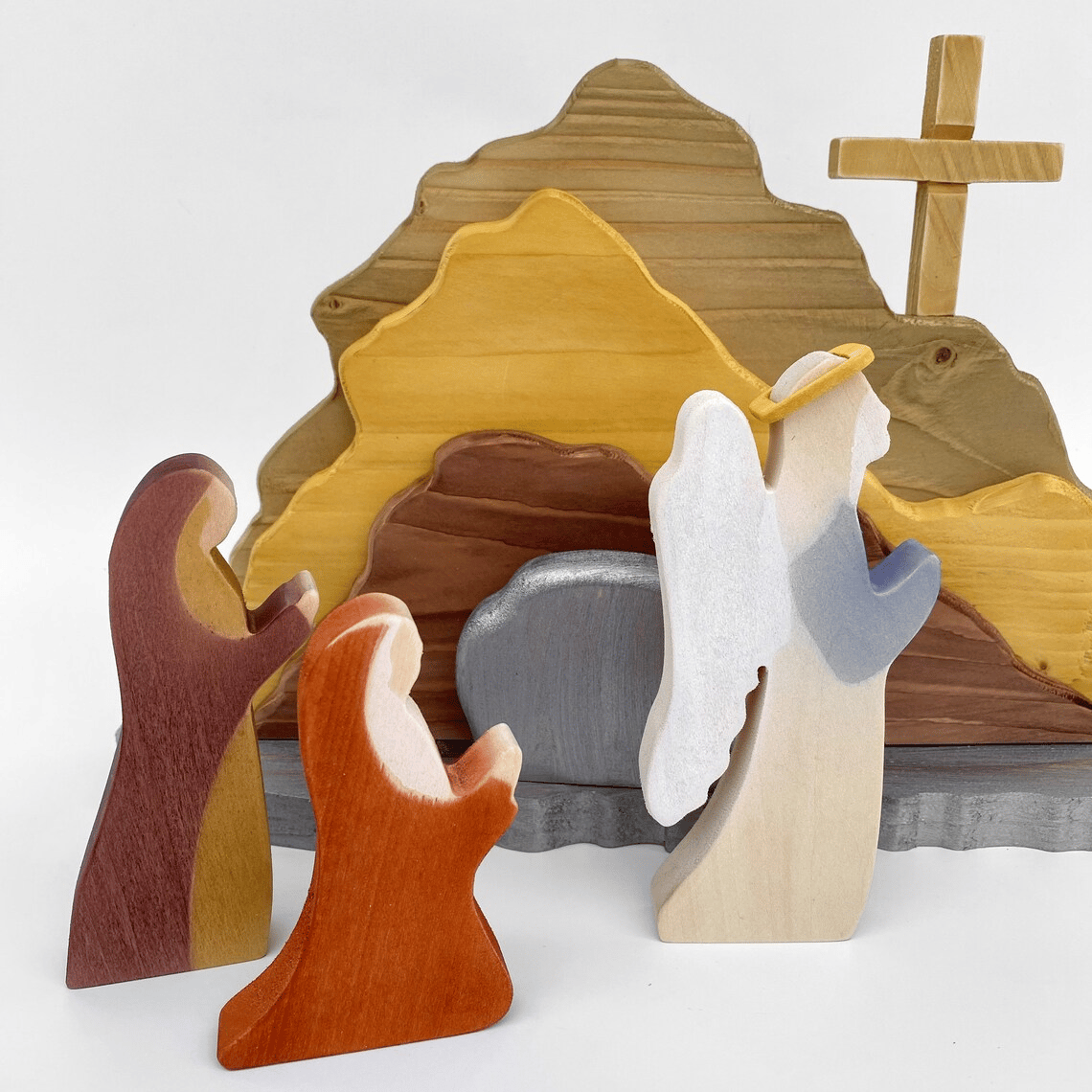 Handmade Jesus Tomb-Easter Scene Wooden Decoration
