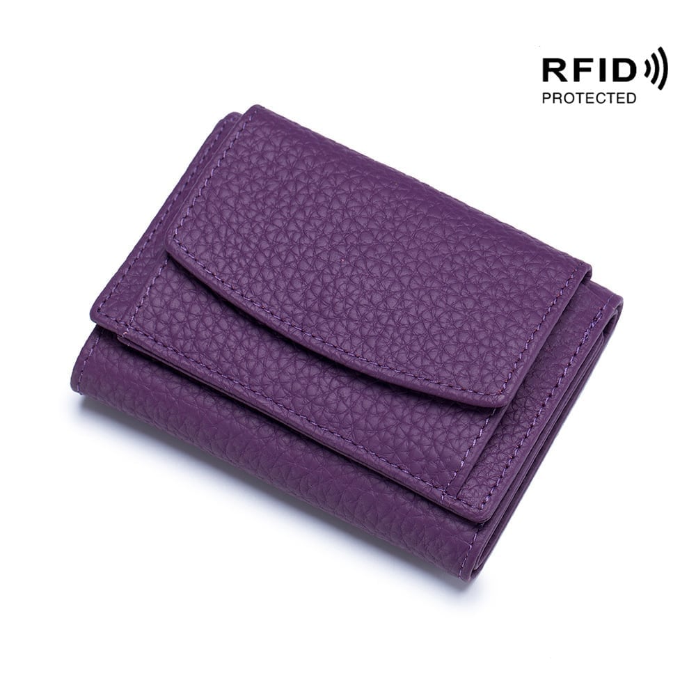 2024 New Genuine Leather RFID Blocking Card Holder Organizer Pocket Mini Wallet