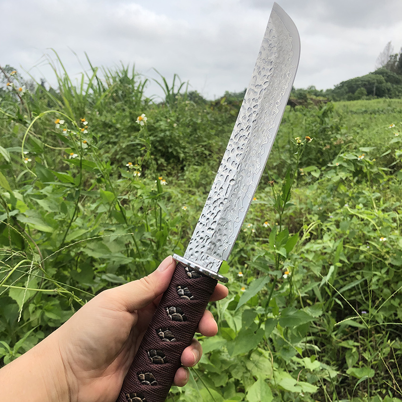 Damascus steel short katana