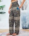 QIANXIZHAN Women's Harem Pants, High Waist Yoga Boho Trousers with Pockets