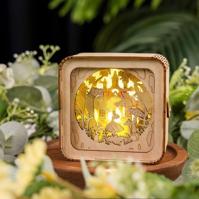 🎁3D Wooden Puzzle Night Light