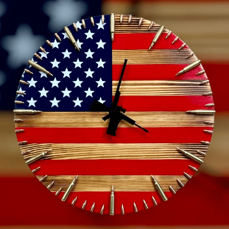 🌲EARLY CHRISTMAS SALE - 50% OFF🔥Handmade American Flag Clock-Buy 2 Get Free Shipping