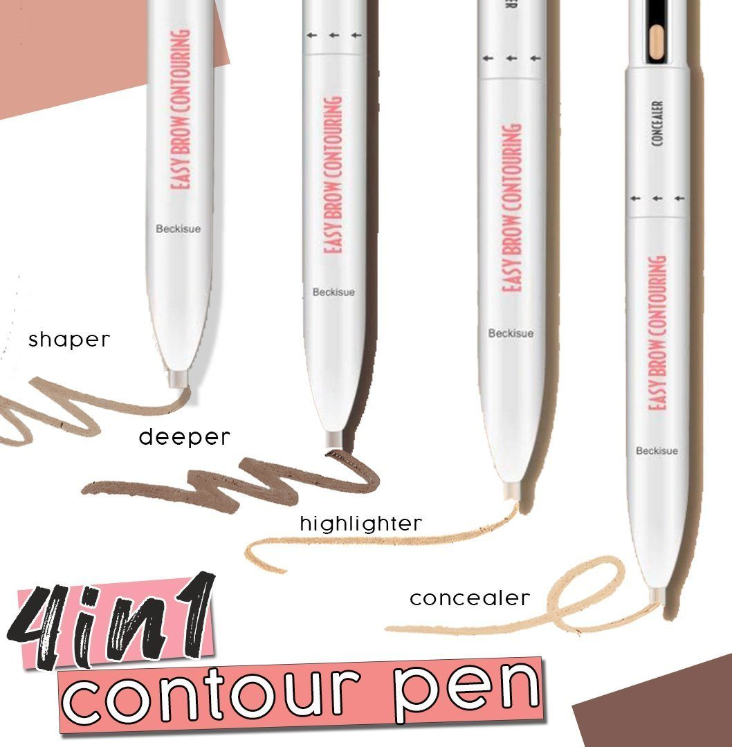 (Last Day Promotion - 50% OFF) 4 In 1 Brow Contour  Highlight Pen, Buy 3 Get 3 Free