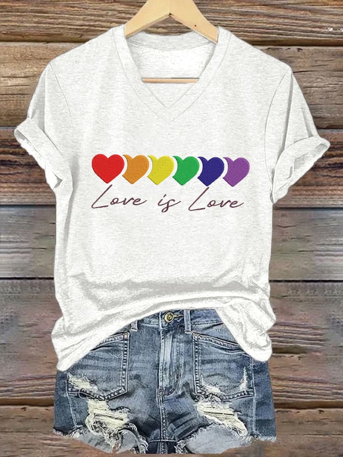 Women's Love Is Love Print Casual T-Shirt