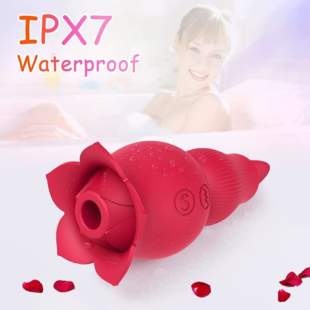 Rose Sucking and Tongue Vibrator 2 in 1 Rose Toy