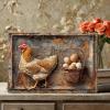 Vintage Chicken & Fresh Eggs Metal Sign