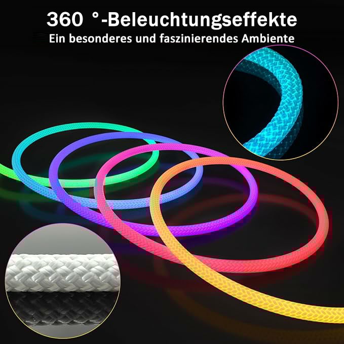 🌈Heißer Verkauf 49% Rabatt - 360° leuchtender wasserdichter Streifen mit Musiksynchronisation
