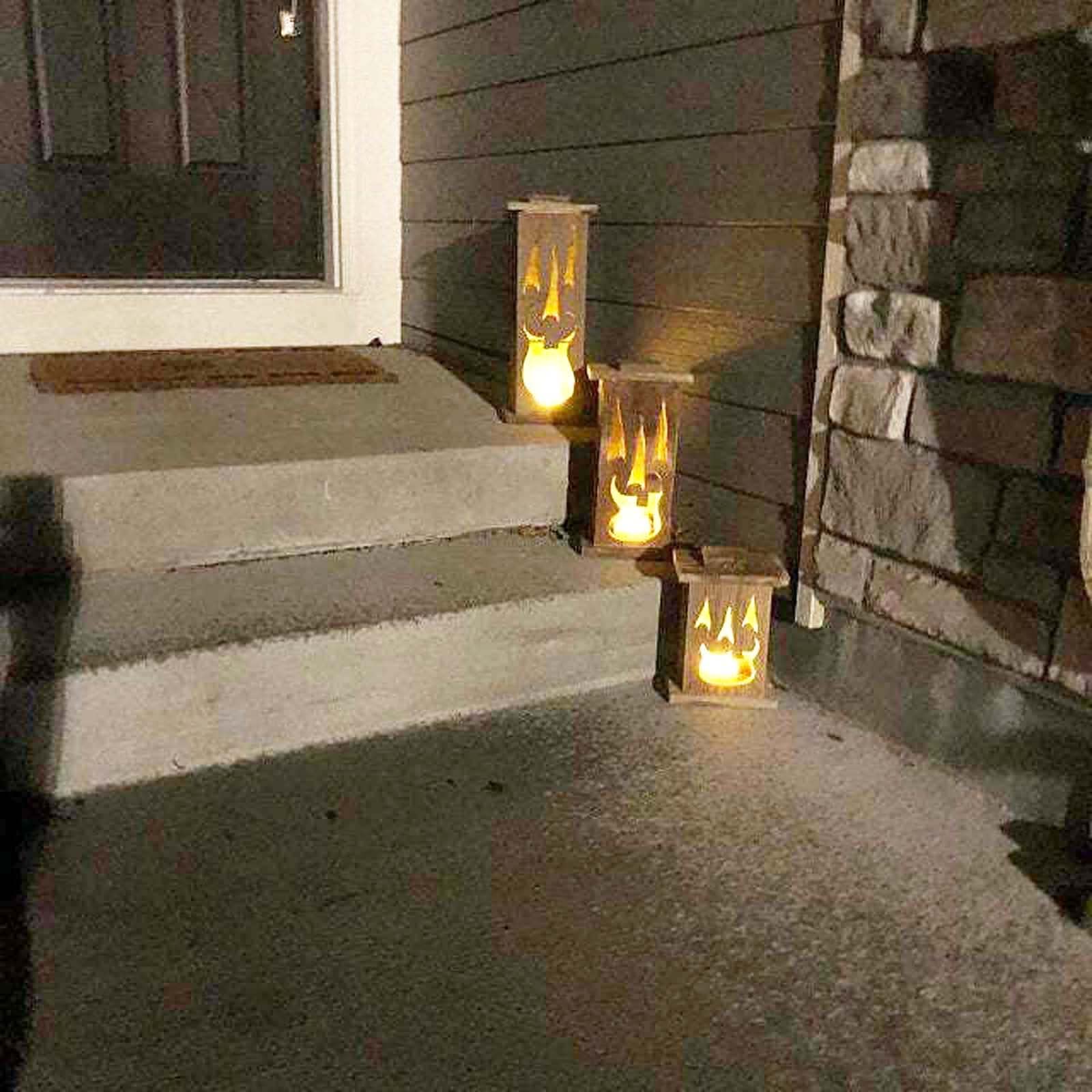 🎃Early Halloween Sale👻Handmade Wooden Halloween Glowing Lantern-BUY 2 FREE SHIPPING