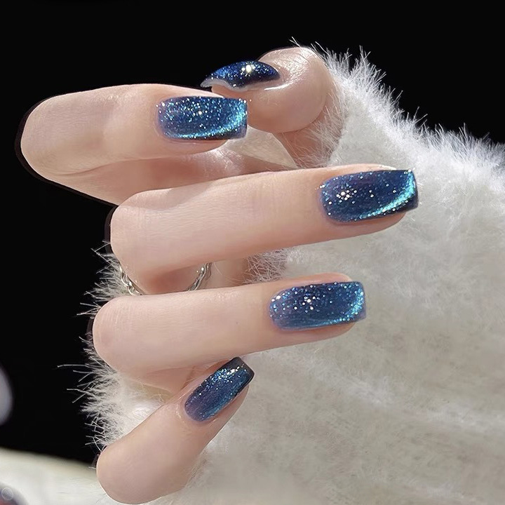 🔥Last Day Promotion 50% OFF -🎁- 💎Sparkling Blue Starry Sky & 💎Shimmering Pearl Press-on Nails