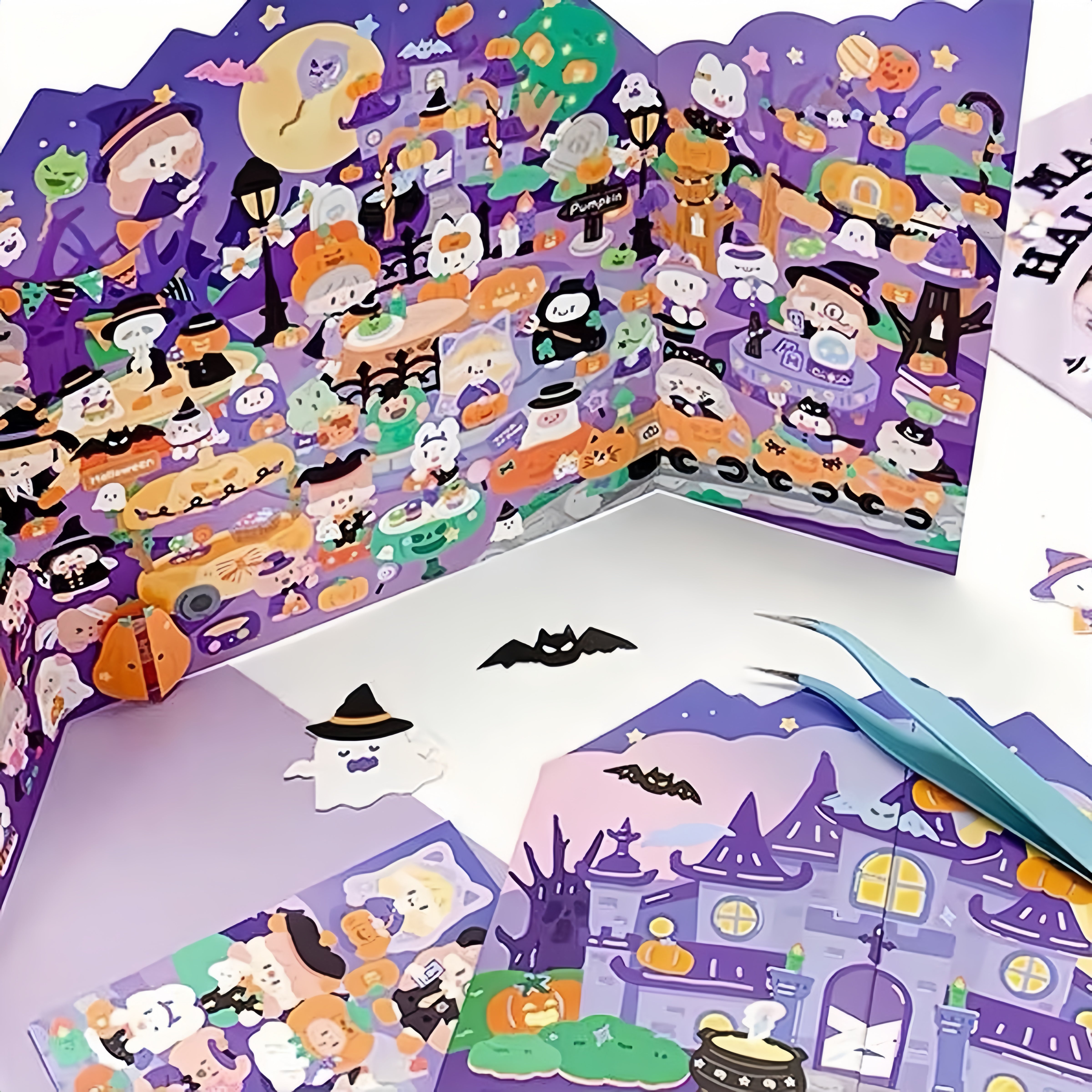 DIY Halloween Sticker Scene Card