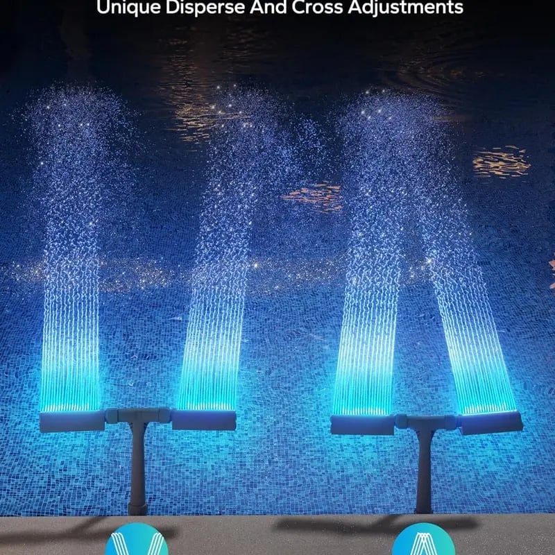 🎁TikTok Last Day Sale - 70% OFF🔥Solar Pool Fountain with Lights Dual Arc - Above/Inground Pool Fountain Lights with Remote Control