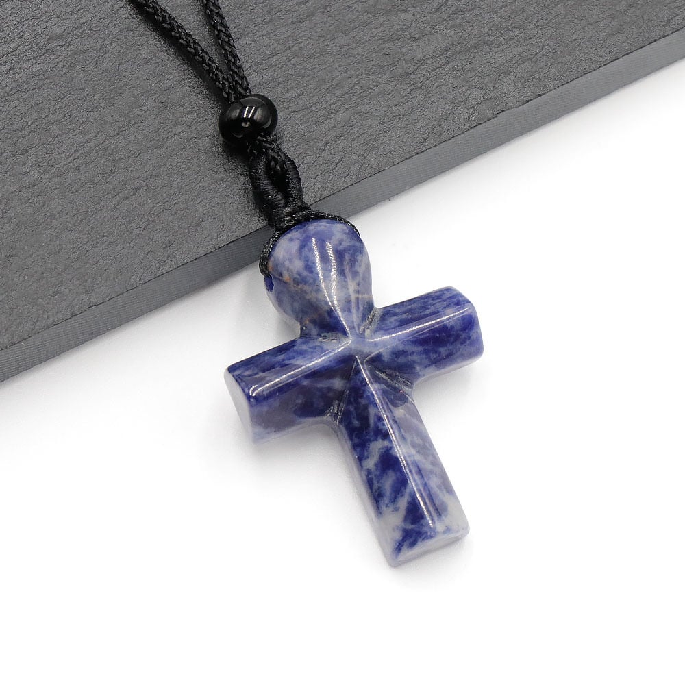 ✝️100% Handmade Natural Crystal Cross Necklace