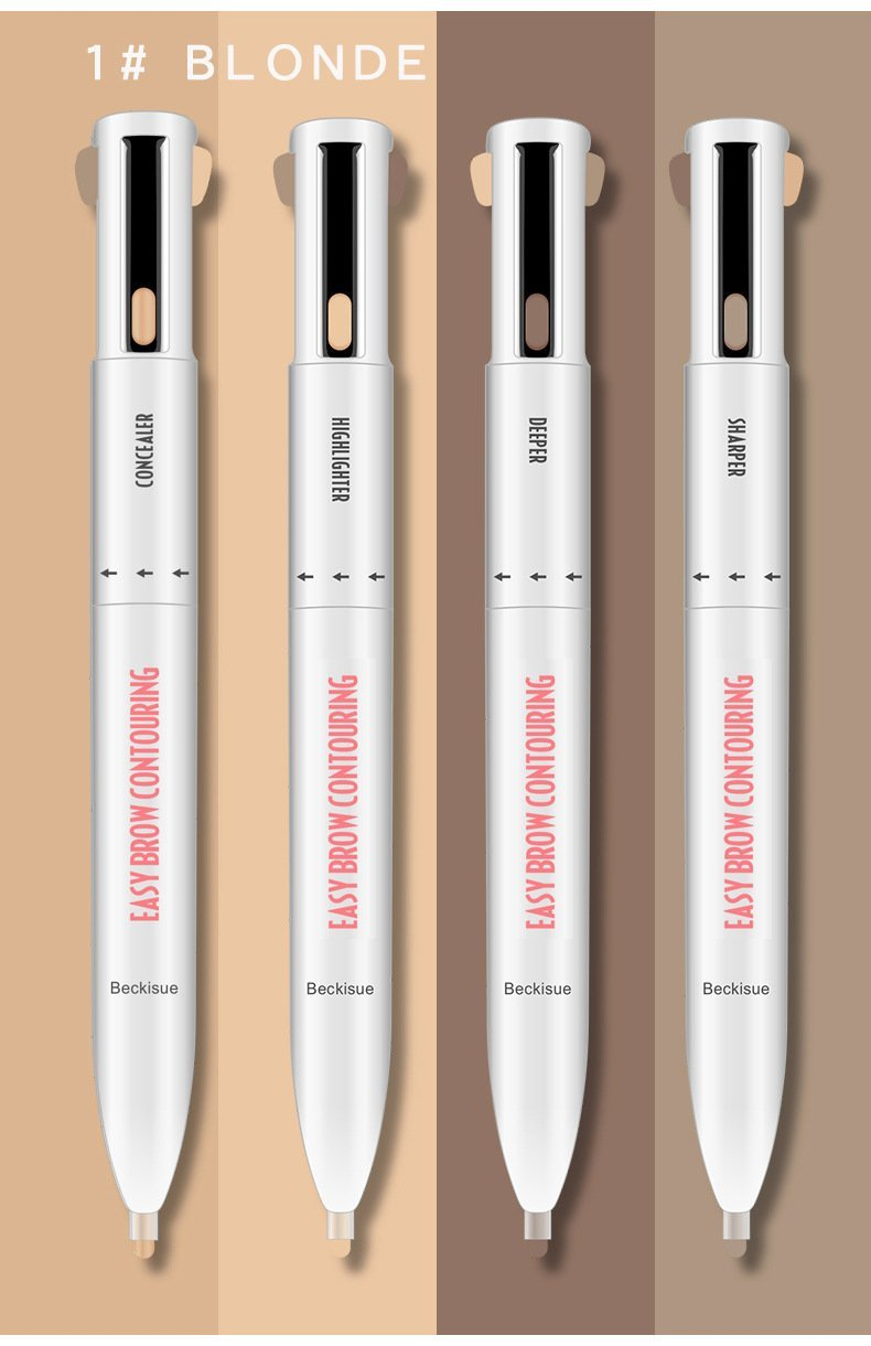 (Last Day Promotion - 50% OFF) 4 In 1 Brow Contour  Highlight Pen, Buy 3 Get 3 Free