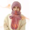 Integrated hand-woven Ear Protection Windproof hat scarf——cold-proof -30℃