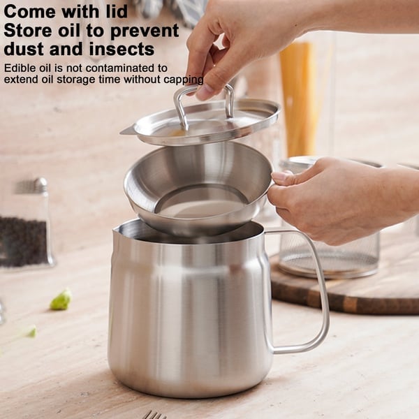 🎁TikTok Last Day Sale - 70% OFF🎉2-in-1 304 Stainless Steel Multifunctional Oil Strainer Pot