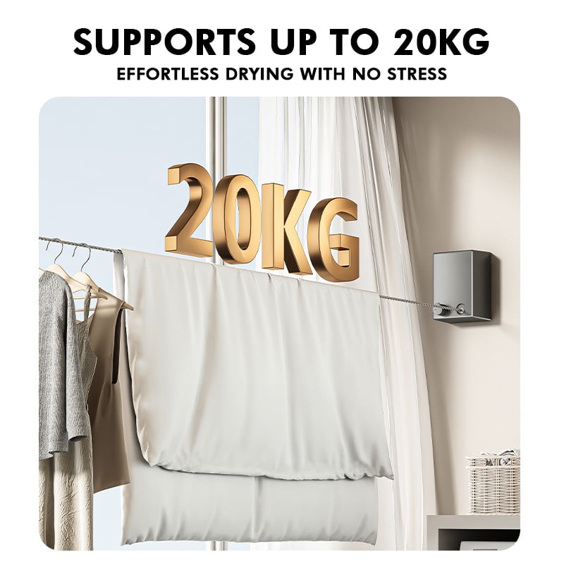 🔥🔥🔥 50% OFF – Limited Time Only! 🔥🔥🔥 Invisible clothes drying rope, indoor no-drilling clothes drying rack, telescopic clothes drying wonder, steel wire, balcony and bathroom retractable and pull-out