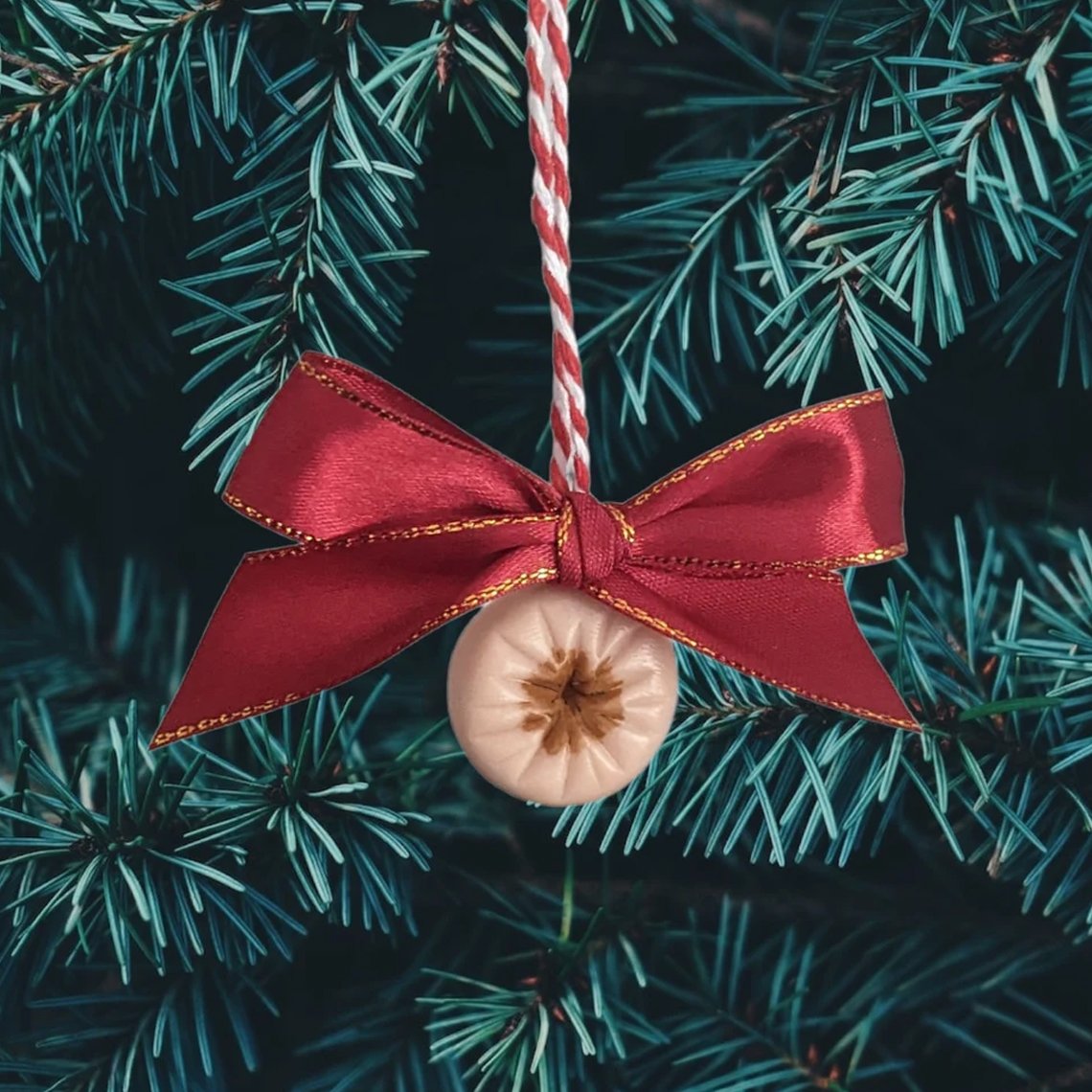 Hairy Grinchy ball balls Christmas Ornament