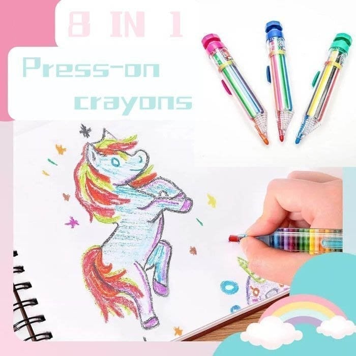 🔥LAST DAY 50% OFF🔥8 in 1 crayons⚡Buy 3 Get 1 Free(4pcs)