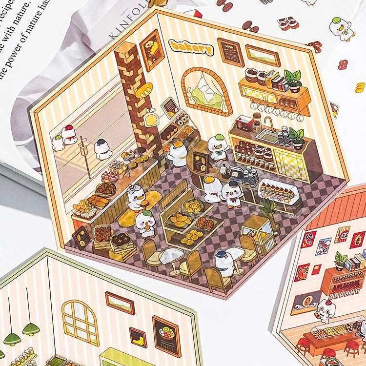 Sticker Play Scenes! Build 3D Izakaya|Chinese Convenience Store|Fresh Fruit|Bakery Shop