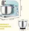 Kitchen in the box Stand Mixer,3.2Qt Small Electric Food Mixer,6 Speeds Portable Lightweight Kitchen Mixer for Daily Use with Egg Whisk,Dough Hook,Flat Beater (Blue)