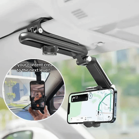 🎁Last Day Sale - 70% OFF🎉1080° Multi-function Sun Visor Universal 360 Degree Rotating Phone Holder Suitable for Any Scene Car Holder