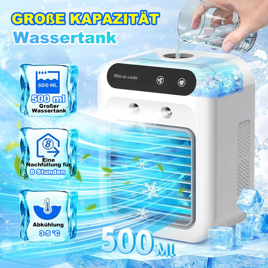 🔥Letzter Tag 50% RABATT-Tragbares AC mit 2 Geschwindigkeiten und 2 Nebelmodi
