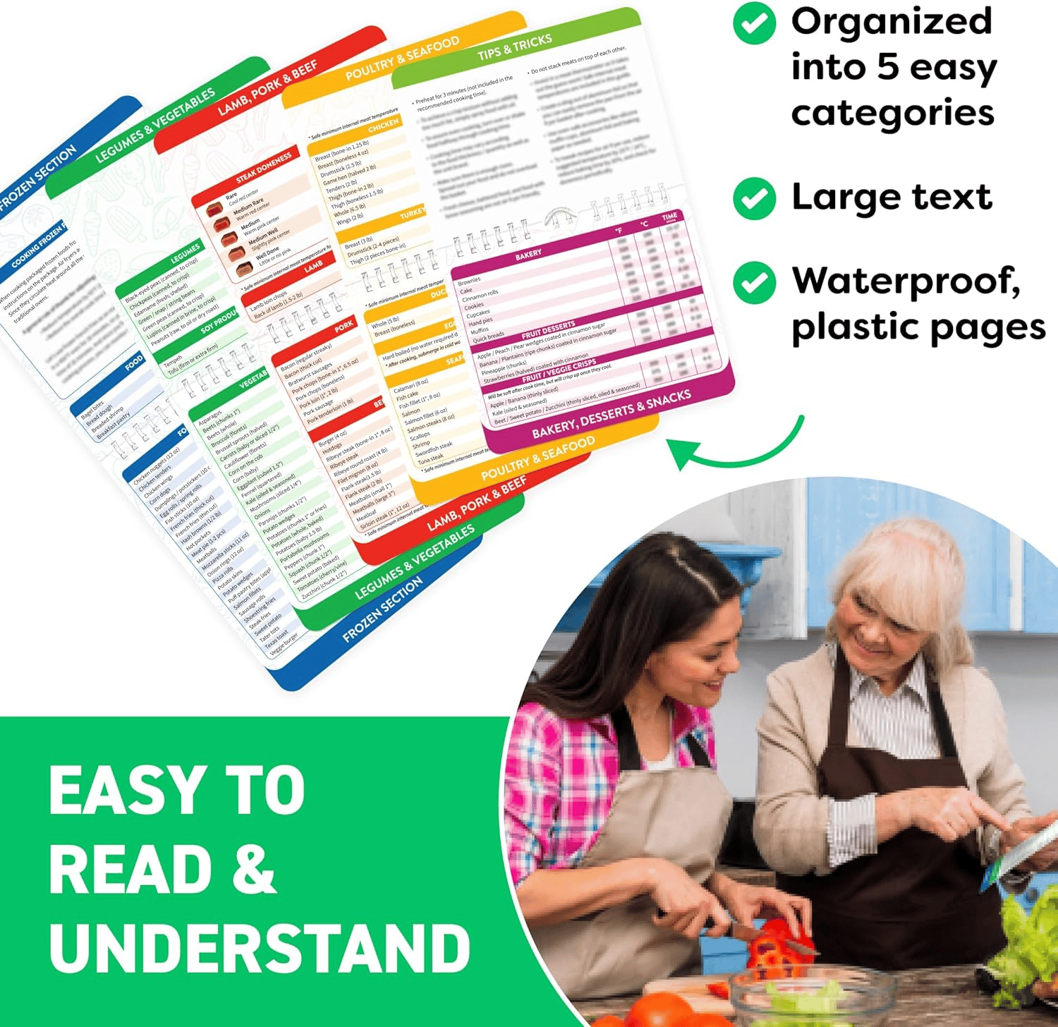 🔥Last Day Sale - 50% OFF💥Air Fryer Cheat Sheet Magnets Cooking Guide Booklet
