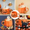 🎁TikTok Last Day Sale - 70% OFF👻Halloween Mugs Set - Black Pumpkin & White Ghost Ceramic Coffee Cups 🎃
