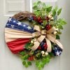 🏵100% Handmade Vintage American Flag Fallen Soldiers Memorial Rattan Wreath(𝐌𝐚𝐫𝐢𝐚𝐧𝐚 𝐒𝐦𝐢𝐭𝐡 𝐇𝐚𝐧𝐝𝐦𝐚𝐝𝐞®)