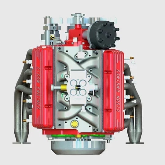 Benzin OHV V8 Kleinblock-Motor Modellkits 4-Takt 44cc wassergekühlt 1/6