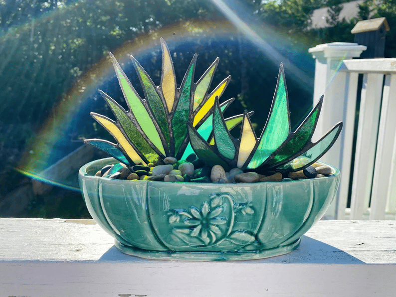 (🔥Last Day Promotion - 50% OFF) Suncatcher Stained Agave Plants