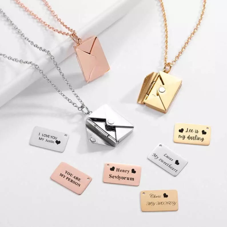 Personalized Envelope Necklace