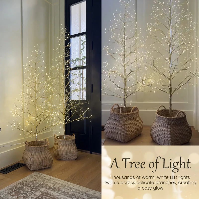✨4' Pre-Lit Starburst Gold Artificial Christmas Tree with 500 Warm White Twinkling LED Lights🎄🌟