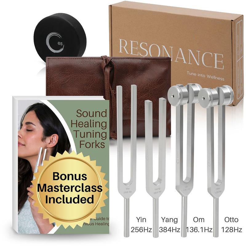 🎄TikTok Christmas Sale -70% OFF✨Resonance Sound Healing Tuning Fork Set – 128Hz, 136.1Hz, 256Hz, 384Hz with Activator