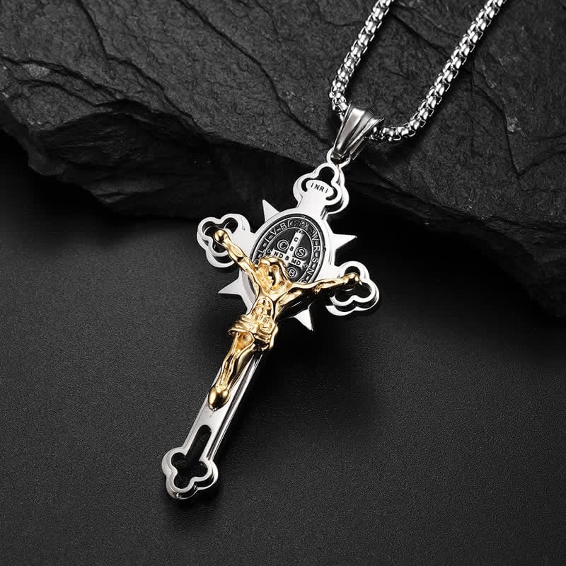 🔥ST.Benedict Protection Cross Power Pendant Necklace