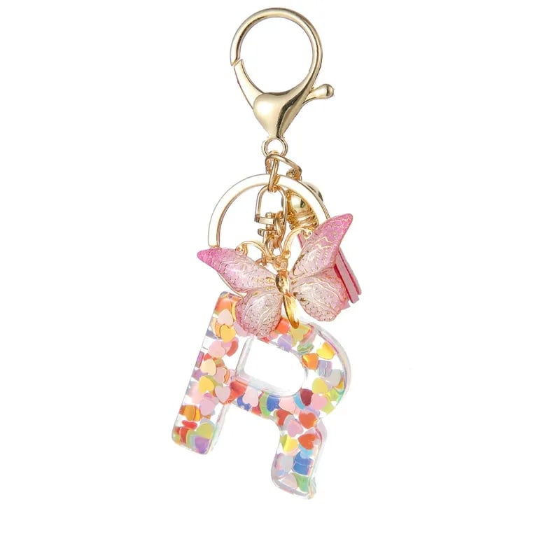 🔥Last Day 50% OFF - Butterfly Letter Keychain Tassel Design Vibrant Durable Lightweight Gift
