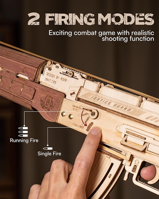 🔥Hot Sale 50% OFF🔥Wooden 3D Puzzle AK47 Model Rubber Band Gun