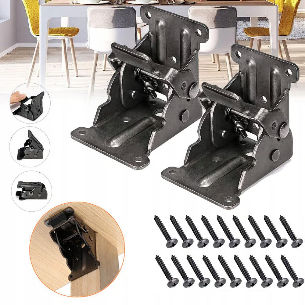 ⏰LAST DAY SALE 50% OFF💥Heavy-Duty Folding Brackets with 90° Lock – Space-Saving Steel Hinges