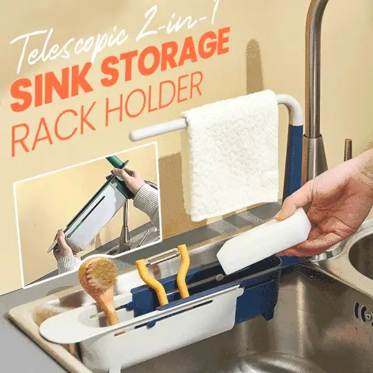🔥Last Day Promotion - 50%OFF🔥Updated Telescopic Sink Storage Rack😊, BUY 2 FREE SHIPPING