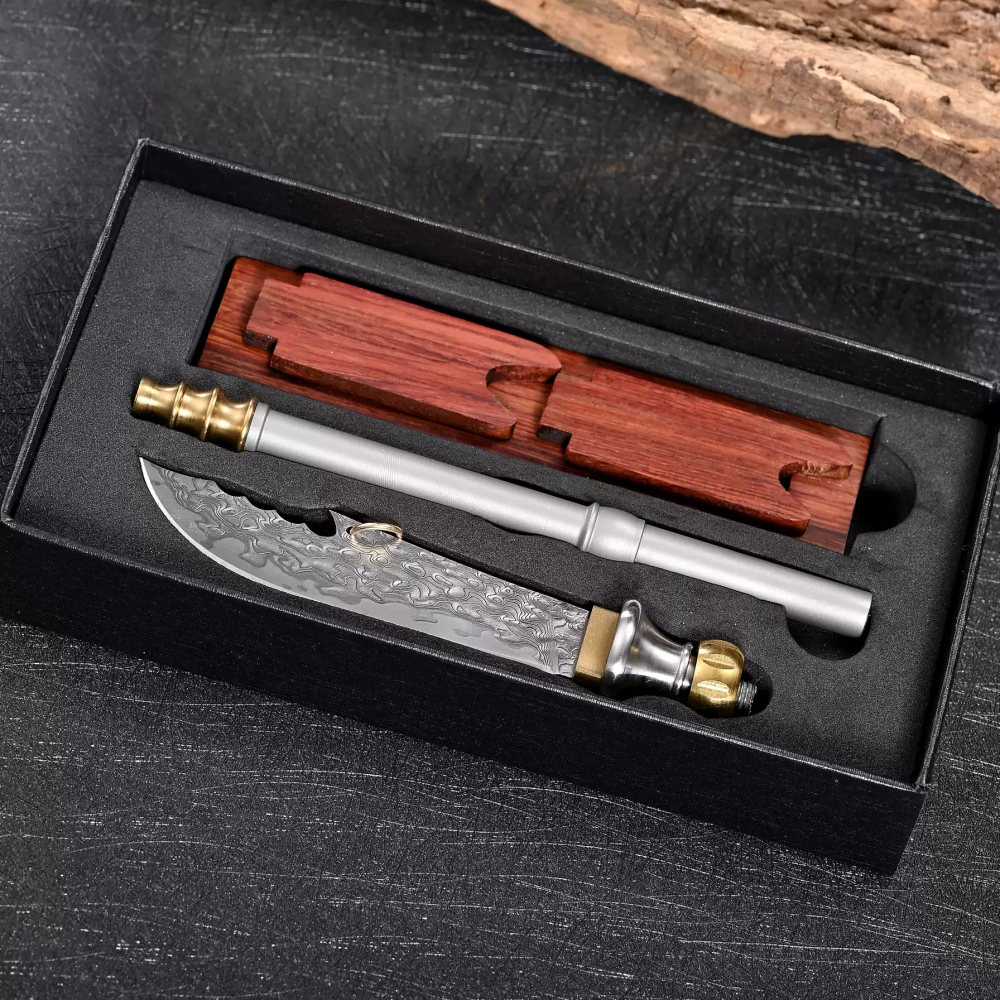Meteorite Damascus Collectible Knife