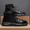 🔥2024 New Arrivals- Men's Black Casual Versatile Genuine Leather Ankle Boots