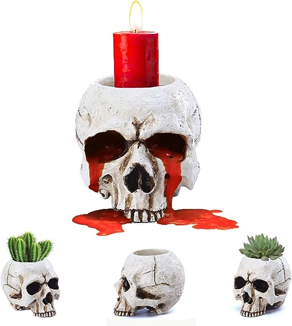 Skull candlestick